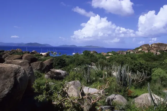Framed Print : Beautiful rocks and landscape plants at The Baths of Virgin Gorda in British Virgin