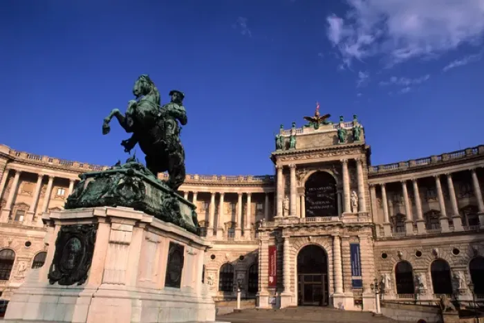 Framed Print : Beautiful roof ornaments and General Eugen at Hofburg Imperial Palace of Vienna Austria