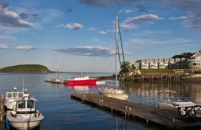 Framed Print : Beautiful vacation spot of Bar Harbor Maine with water and ships, boats and great sky Framed Print : Beautiful vacation spot of Bar Harbor Maine with water and ships, boats and great sky