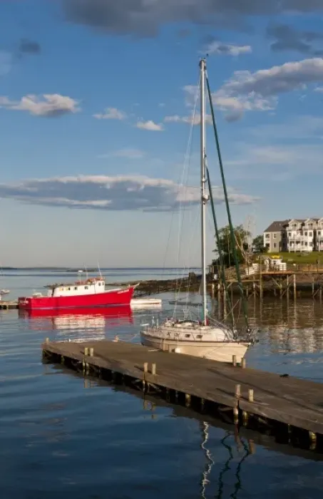 Framed Print : Beautiful vacation spot of Bar Harbor Maine with water and ships, boats and great sky Framed Print : Beautiful vacation spot of Bar Harbor Maine with water and ships, boats and great sky