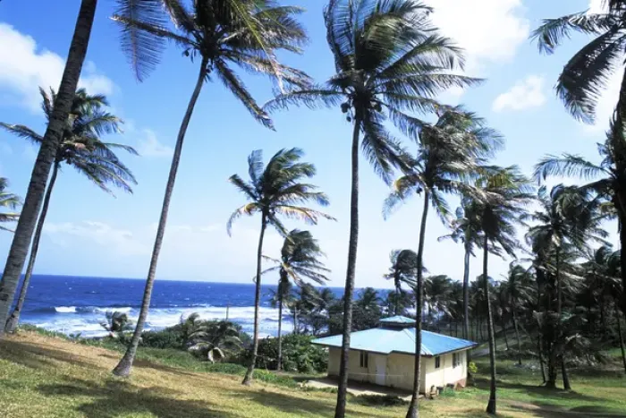 Framed Print : Beautiful waves at windward side of Grants Bay in St. Vincent and the Grenadines