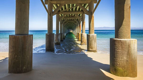 The Beechers Bay pier, Santa Rosa Island, Channel Islands National Park, California, USA
