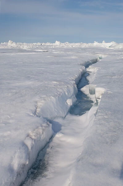 beginnings of an open lead on the frozen Chuckchi Sea, off Point Barrow, Arctic Alaska