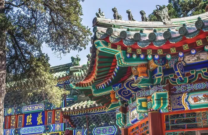 Framed Print : Beihai Park Temple buildings, Beijing, China Framed Print : Beihai Park Temple buildings, Beijing, China