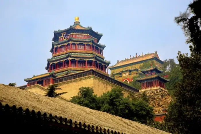 Framed Print : Beijing, China, The Pavilion of Buddhist Fragrance, at the Summer Palace