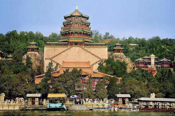Beijing, China, The Pavilion of Buddhist Fragrance, at the Summer Palace in front