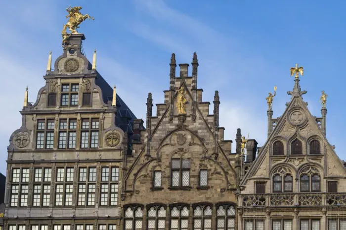 Framed Print : Belgium, Antwerp, Grotemarkt, buildings