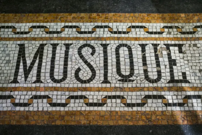 Framed Print : Belgium, Bruges, Music shop street mosaic Framed Print : Belgium, Bruges, Music shop street mosaic
