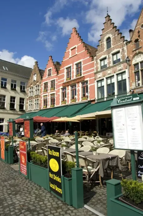 Framed Print : Belgium, Brugge (aka Brug or Bruge). UNESCO World Heritige Site. Medieval Market Square