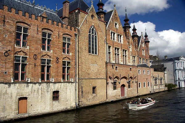 Belgium, Brugge (aka Brug or Bruge). Typical medieval architecture along the canals of Brugge