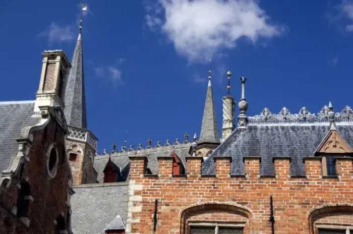 Framed Print : Belgium, Brugge (aka Brug or Bruge). UNESCO World Heritige Site. Typical medieval
