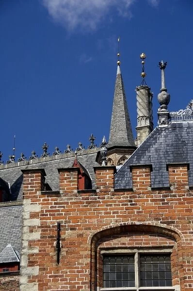 Belgium, Brugge (aka Brug or Bruge). UNESCO World Heritige Site. Typical medieval