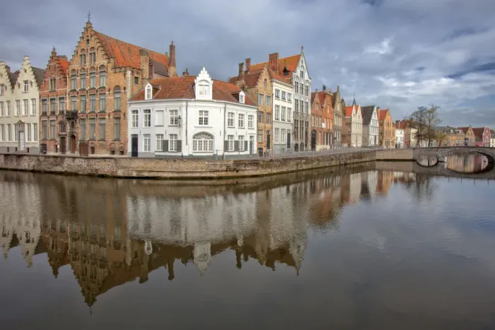 Framed Print : Belgium, Brugge, Canal and Reflection Framed Print : Belgium, Brugge, Canal and Reflection