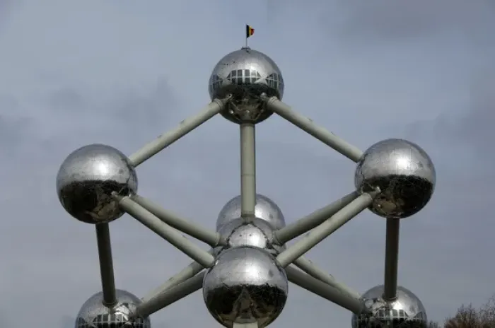 Framed Print : Belgium, Brussels, Atomium. Futuristic building built for the International Exhibition