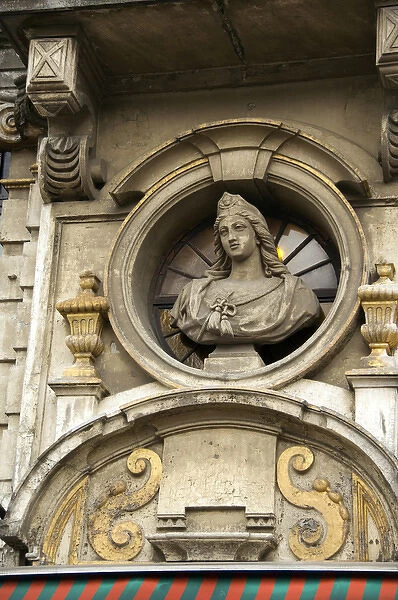 Belgium, Brussels. Historic Market Square aka Grand Place. The Guild Houses, detail