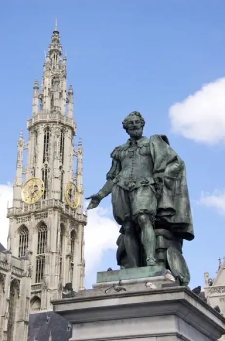 Framed Print : Belgium, Flanders, Antwerp Province, Antwerp, the Groenplaats or green square, Statue of Rubens Framed Print : Belgium, Flanders, Antwerp Province, Antwerp, the Groenplaats or green square, Statue of Rubens