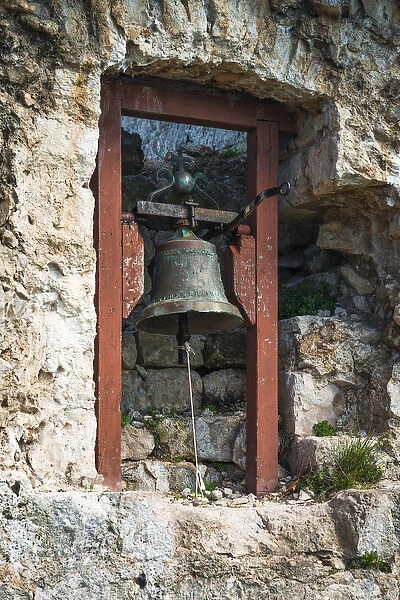 Bell at St. Michaels Fort (13th Century Venetian ruins) Ugljan Island, Dalmatian Coast