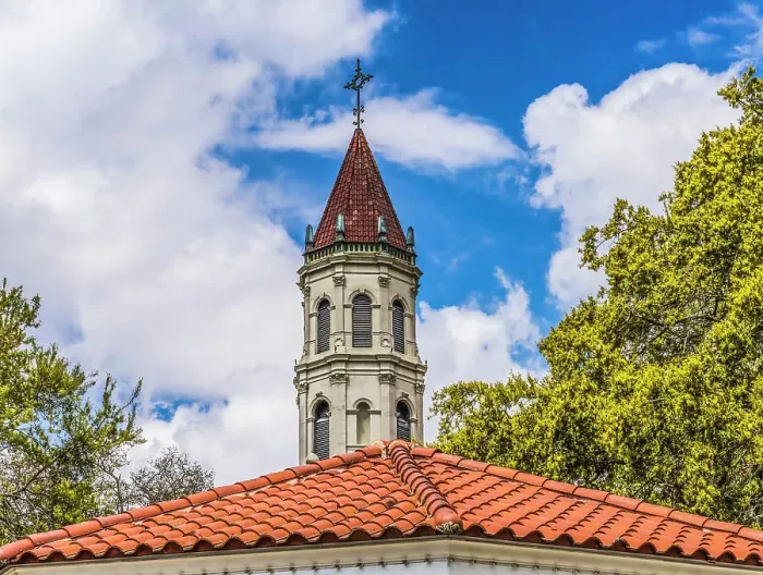 Framed Print : Bell tower, Cathedral Basilica of St. Augustine, Florida. Founded in 1565, oldest church in USA