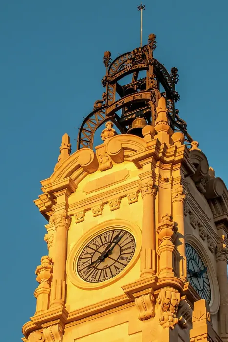 Framed Print : Bell Tower of Valencia City Hall, Plaza del Ayuntamiento, Valencia, Spain