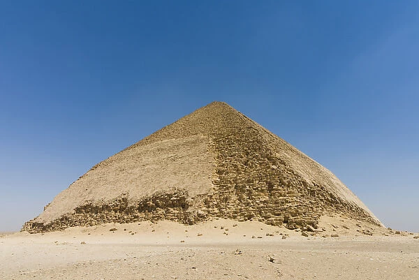The Bent Pyramid built by Old Kingdom Pharaoh Snefru near Dashur, unesco world heritage site