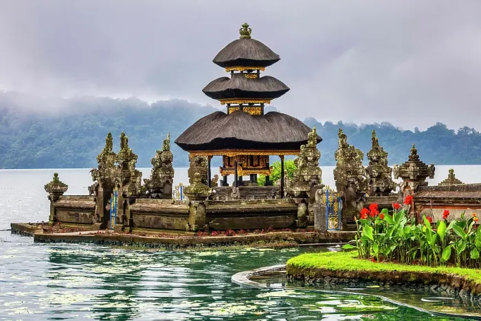 Framed Print : Beratan Temple, also known as Pura Ulun Danu Beratan, is a beautiful water temple located on the shores of Lake Beratan in Bedugul, Bali Framed Print : Beratan Temple, also known as Pura Ulun Danu Beratan, is a beautiful water temple located on the shores of Lake Beratan in Bedugul, Bali