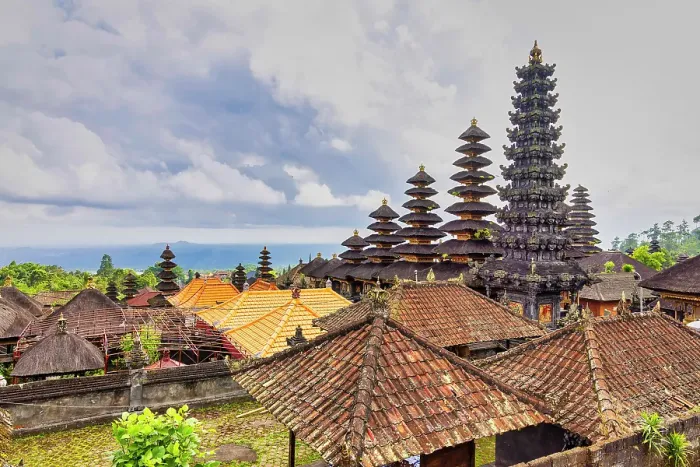 Framed Print : Besakih Temple is considered the Mother Temple of Bali and is the most important religious site for Balinese Hindus. A collection of several temples and shrines dedicated to different gods and goddesses