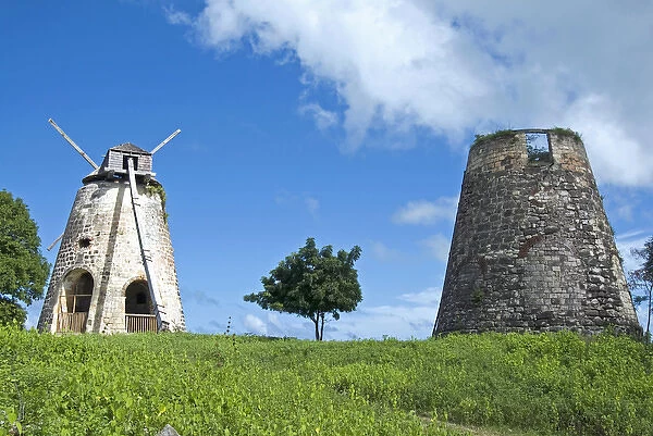 Bettys Hope windmills, Antigua, West Indies, Caribbean, Central America