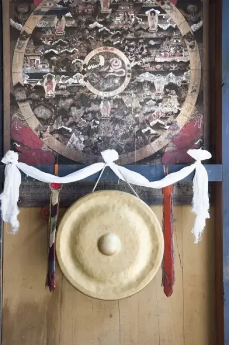 Framed Print : Bhutan, Himalaya, entrance of a Buddhist temple Framed Print : Bhutan, Himalaya, entrance of a Buddhist temple
