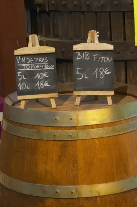 Framed Print : BiB Vin de Pays Torgan Rouge. Advertising bag in box wine. Domaine Bertrand-Berge In Paziols