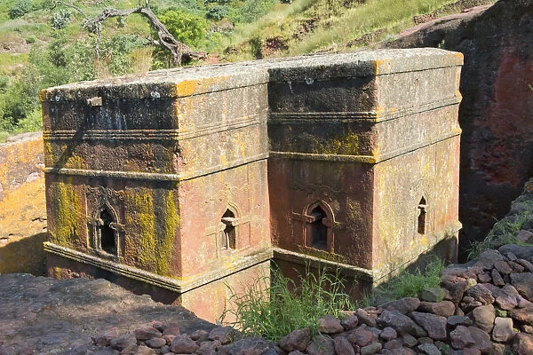 Biete Ghiorgis (House of St. George), one of the rock hewn churches in Lalibela