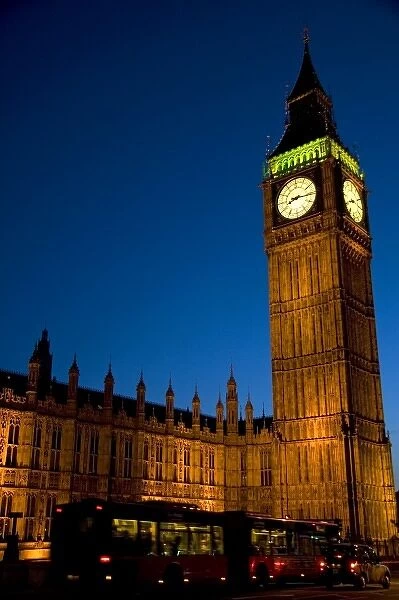 Big Ben at night in the city of London, England