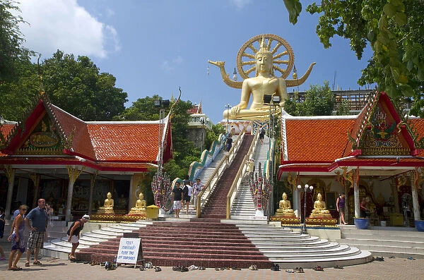 The Big Buddha temple and landmark is located on the Northeast side of the island of Ko Samui