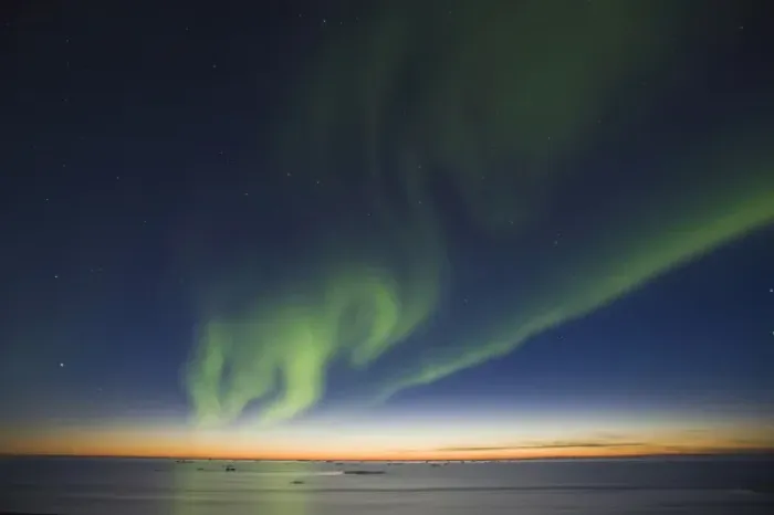 Framed Print : The Big Dipper hangs over curtains of green Aurora Borealis dancing over the iceberg Framed Print : The Big Dipper hangs over curtains of green Aurora Borealis dancing over the iceberg