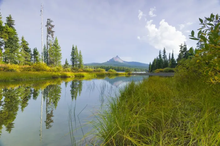 Framed Print : Big Lake, Willamette National Forest, Mt. Washington, Central Oregon