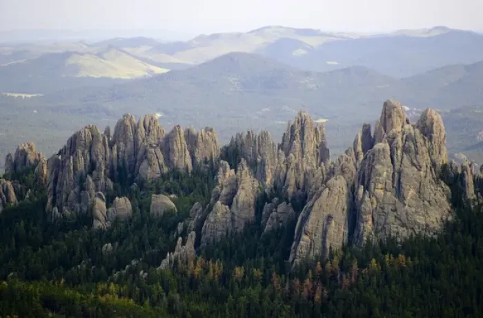 Framed Print : Black Elk Wilderness, South Dakota. USA. View of Cathedral Spires from summit of Framed Print : Black Elk Wilderness, South Dakota. USA. View of Cathedral Spires from summit of