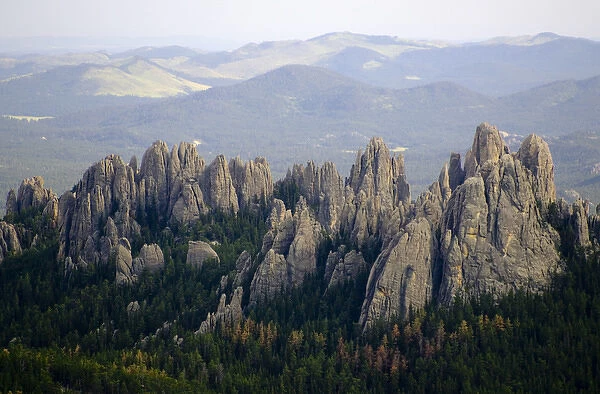 Black Elk Wilderness, South Dakota. USA. View of Cathedral Spires from summit of