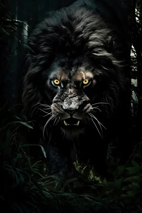 Framed Print : Black lion in jungle at night. ©Jim Zuckerman / Jaynes Gallery / DanitaDelimont.com (AI) Framed Print : Black lion in jungle at night. ©Jim Zuckerman / Jaynes Gallery / DanitaDelimont.com (AI)