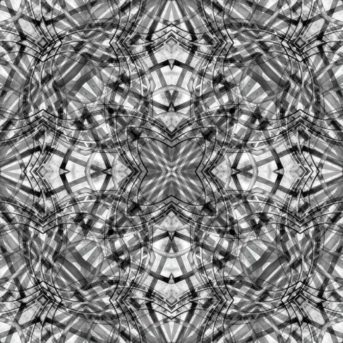 Framed Print : Black and white kaleidoscope abstract