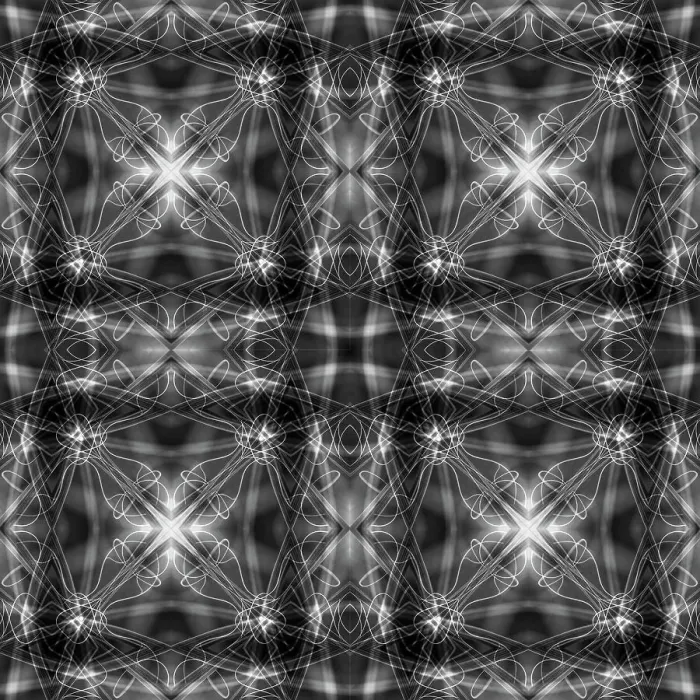 Framed Print : Black and white kaleidoscope abstract