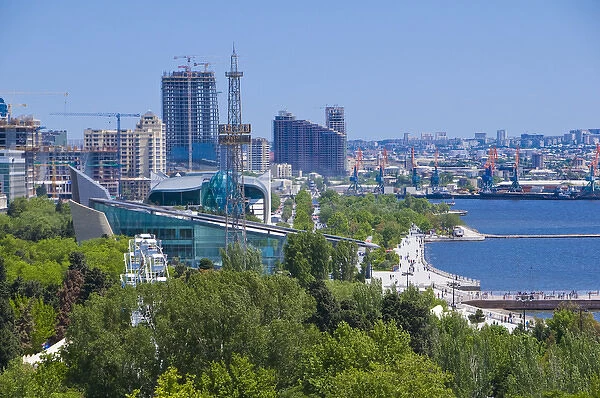 Blick uber die Kuste von Baku, Baku Bay, Aserbaidschan * View over coast of Baku