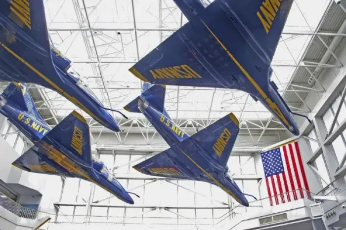 Framed Print : Blue Angels exhibit at National Museum of Naval Aviation Pensacola, Florida