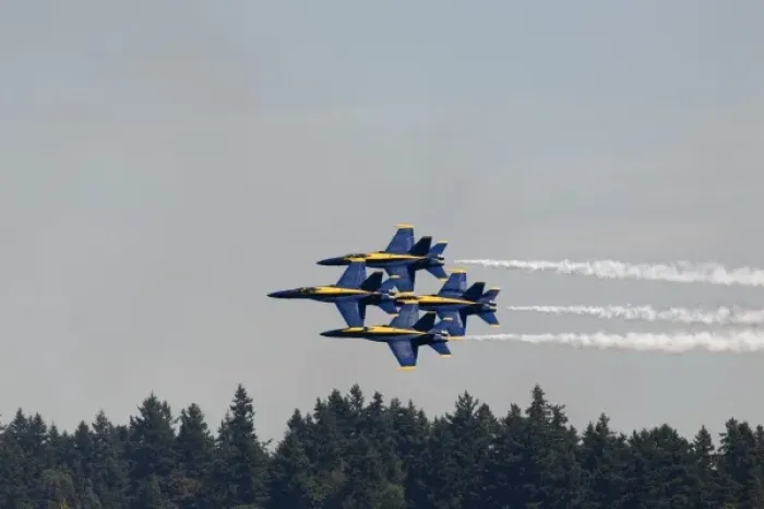 Framed Print : The Blue Angels, performing at SEAFAIR F / A-18 Hornet aircraft, Seattle, WA Framed Print : The Blue Angels, performing at SEAFAIR F / A-18 Hornet aircraft, Seattle, WA