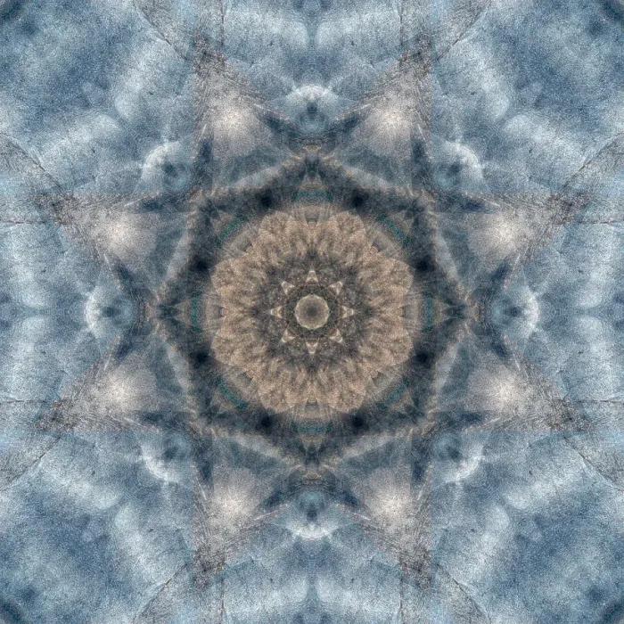 Framed Print : Blue and brown kaleidoscope abstract