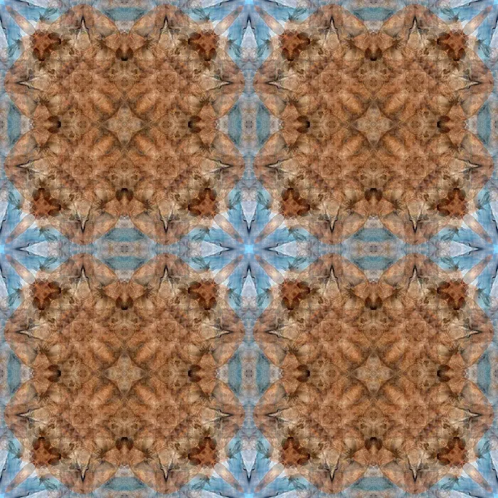 Framed Print : Blue and brown kaleidoscope abstract Framed Print : Blue and brown kaleidoscope abstract