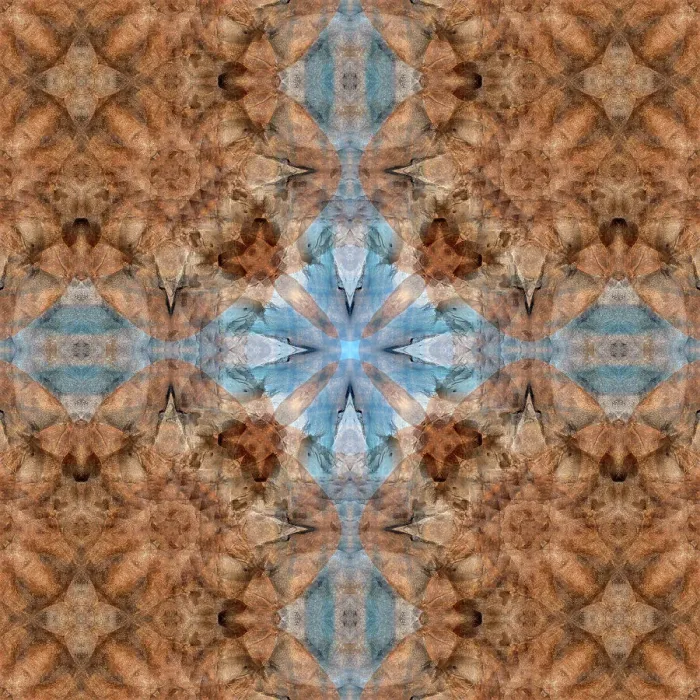 Framed Print : Blue and brown kaleidoscope abstract Framed Print : Blue and brown kaleidoscope abstract