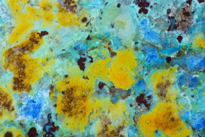 Framed Print : Blue Chrysocolla Jasper