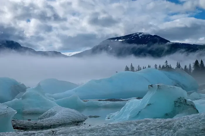 Framed Print : These blue icebergs are grounded in Shakes Lake Framed Print : These blue icebergs are grounded in Shakes Lake
