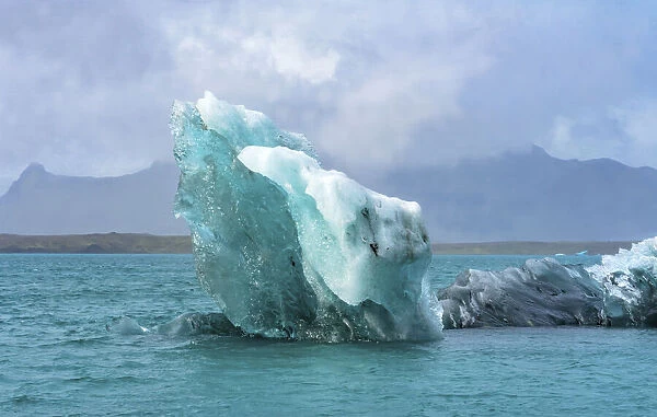 Blue, large iceberg Diamond Beach Jokulsarlon Glacier Lagoon Vatnajokull National Park