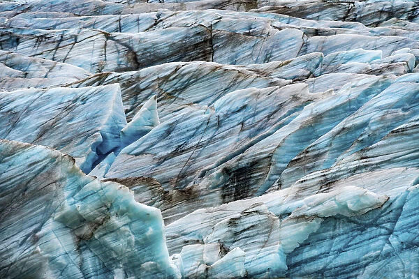 Blue Large Svinafellsjokull Glacier, Vatnajokull National Park, Iceland