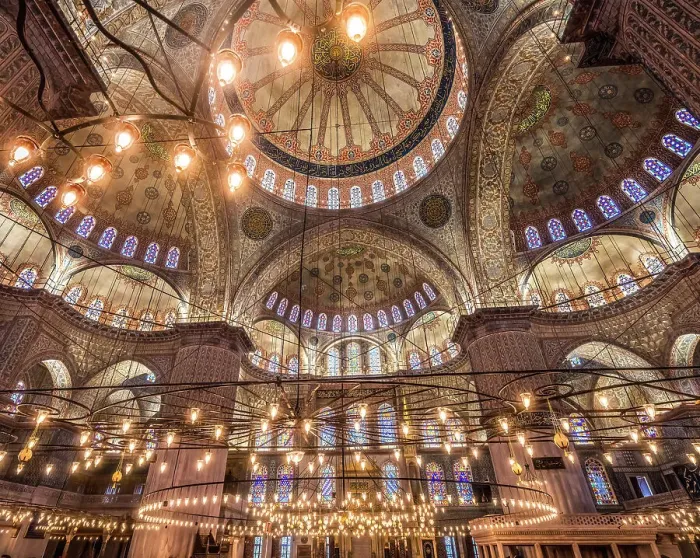 Framed Print : Blue Mosque electric lights, Istanbul, Turkey. Blue Mosque or Sultan Ahmed Mosque built in 1616 by Ottoman Turks Framed Print : Blue Mosque electric lights, Istanbul, Turkey. Blue Mosque or Sultan Ahmed Mosque built in 1616 by Ottoman Turks